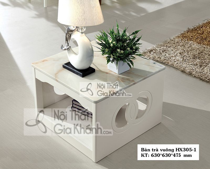 Bàn trà mặt đá sáng màu đẹp và sang trọng