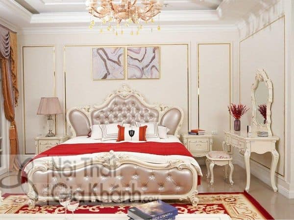 Giường Ngủ Đôi Tân Cổ Điển Cao Cấp Gỗ Sồi Tự Nhiên H8818Al Giường Ngủ Đôi Tân Cổ Điển Cao Cấp Gỗ Sồi Tự Nhiên H8818Al - mau giuong go tu nhien 3