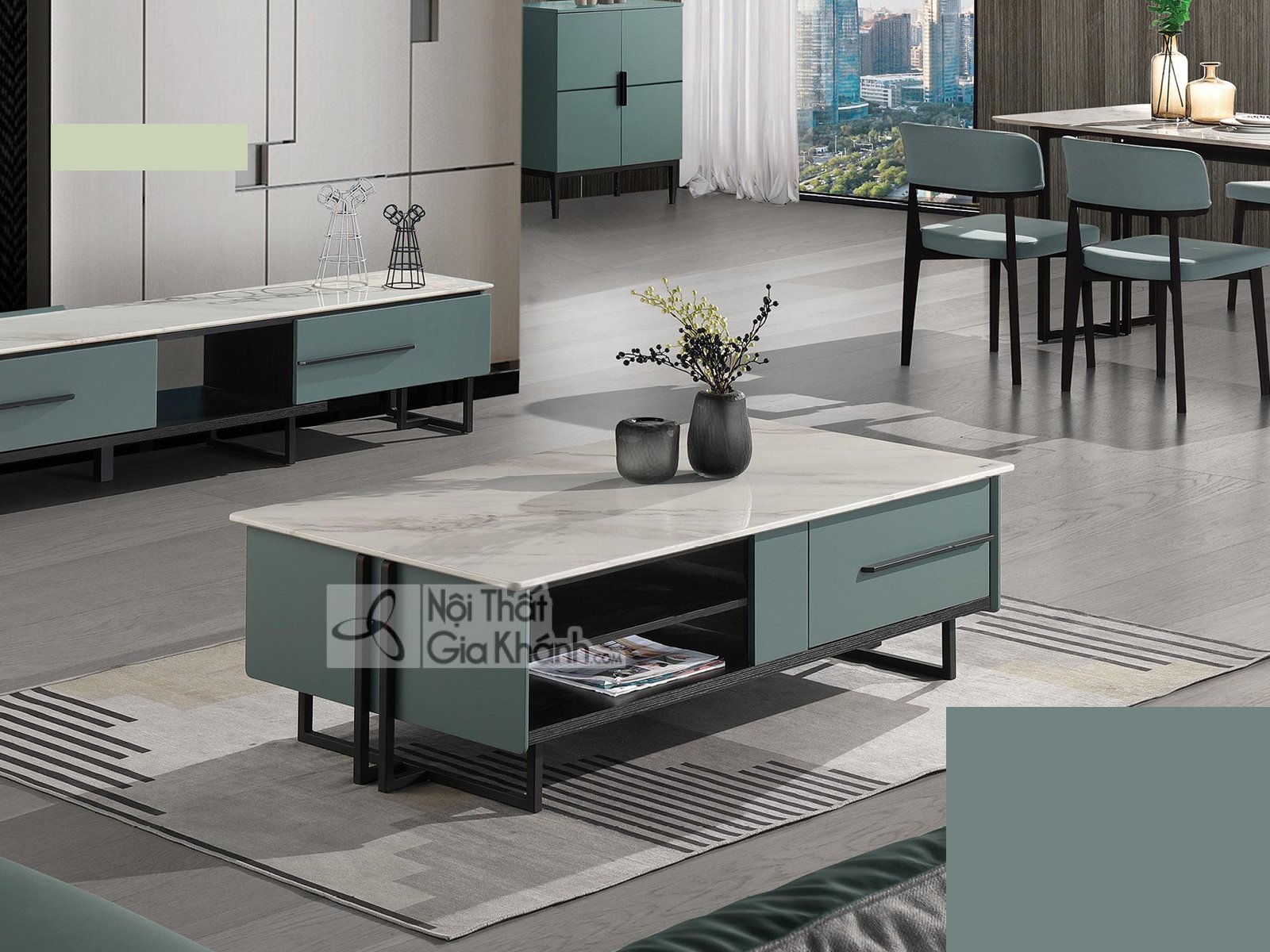 BÀN TRÀ SOFA MẶT ĐÁ HIỆN ĐẠI BT50002D-128