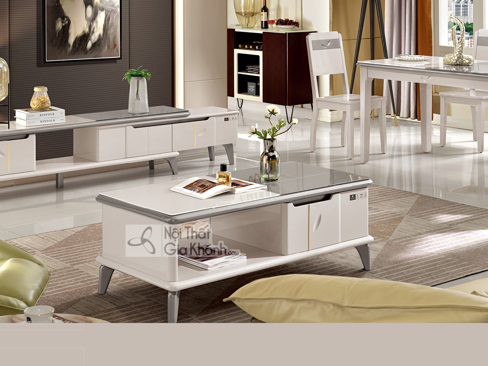 BÀN TRÀ MẶT KÍNH 1M2 NHẬP KHẨU 12-1