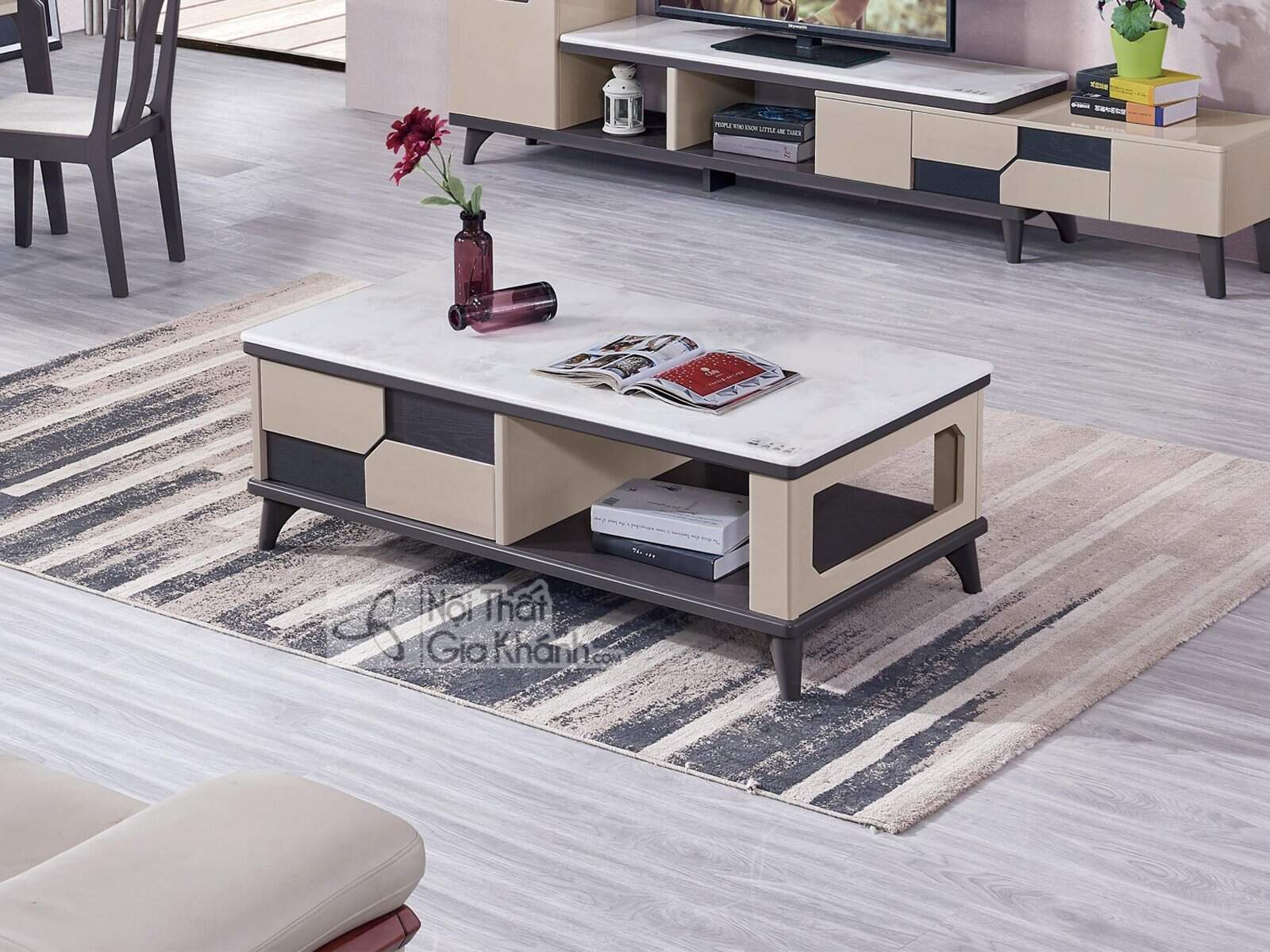 Bàn trà sofa mặt đá đẹp nhập khẩu BT5907-2D-128