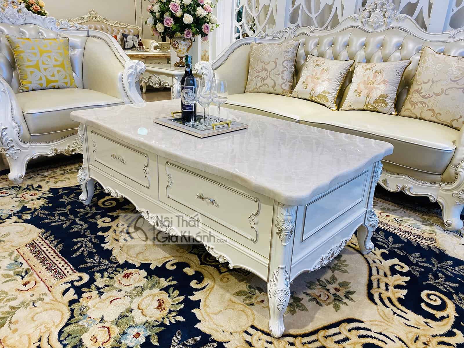 BÀN TRÀ SOFA NGĂN KÉO MẶT ĐÁ TRẮNG BTNK8801HD-14