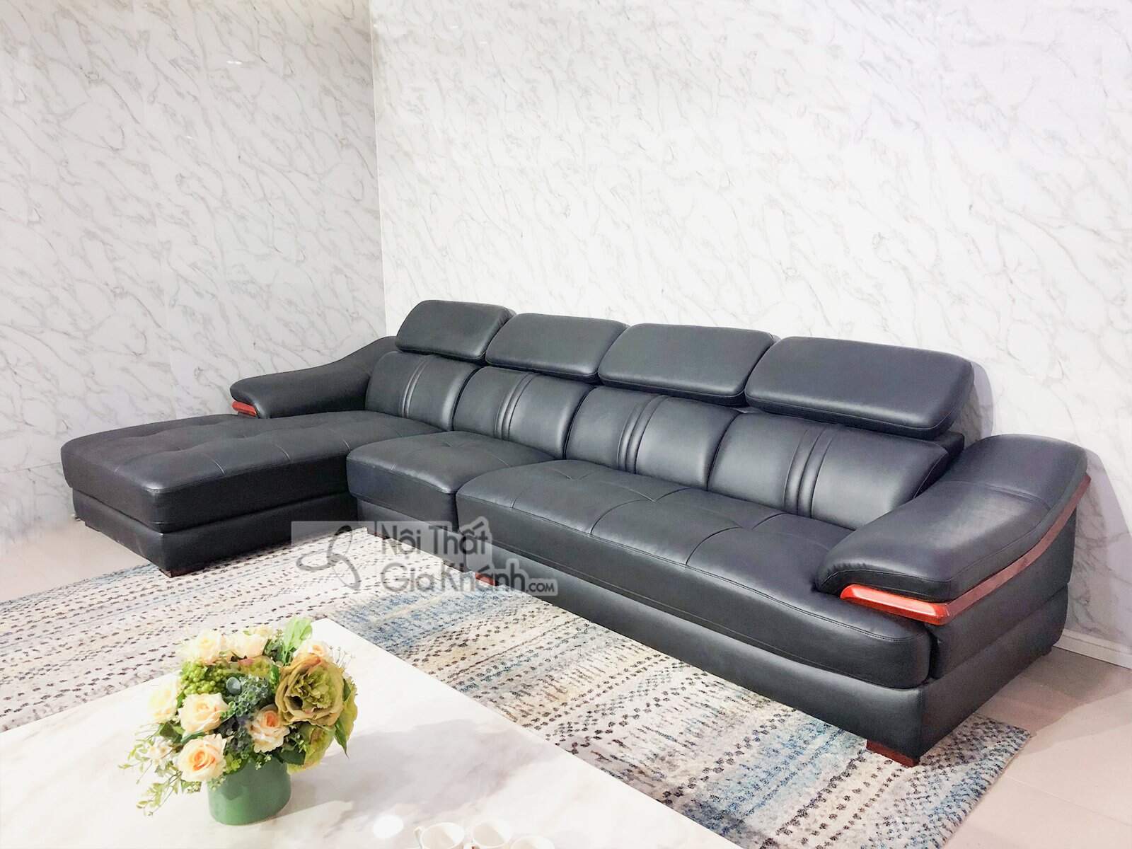 Sofa da chữ L 3 băng góc phải SP0672-3-C1
