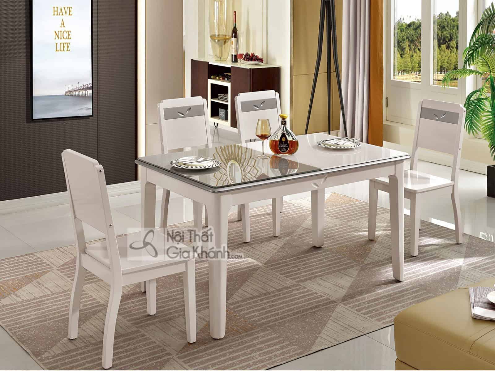 Bàn ăn mặt kính nhập khẩu BA135K-135