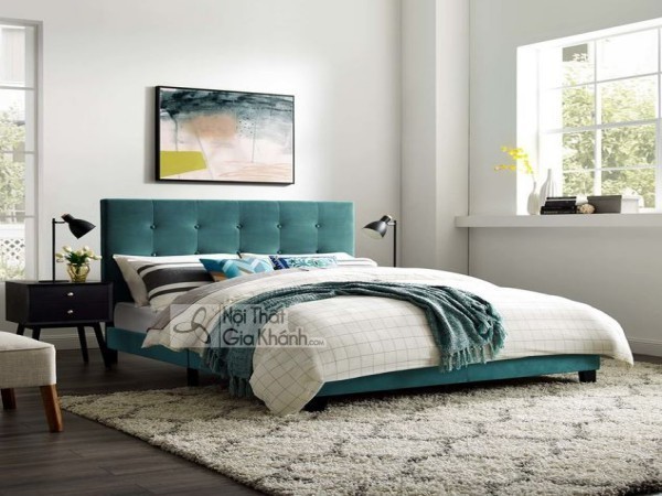giường ngủ hiện đại màu xanh
