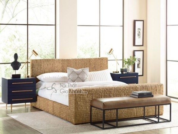 Giường ngủ chất liệu mây độc đáo