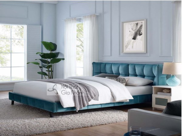 giường ngủ hiện đại màu xanh