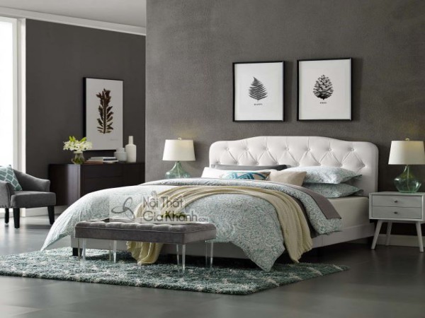 giường ngủ hiện đại trắng muốt