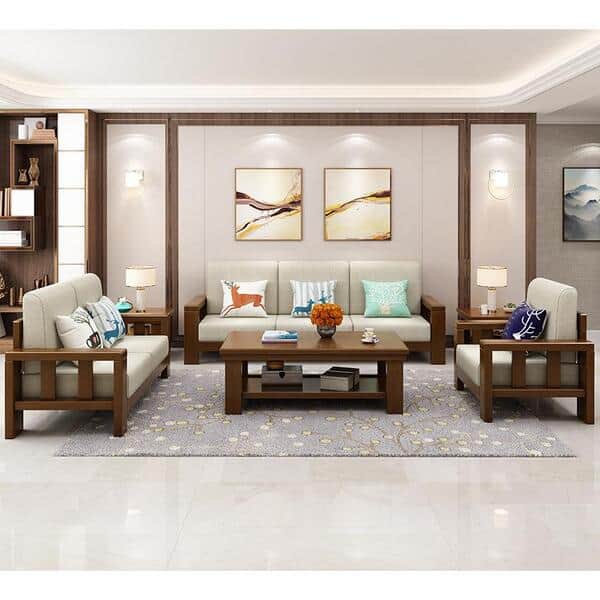 Sofa gỗ óc chó cao cấp sang trọng