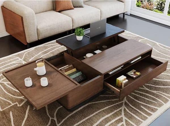 16 mẫu bàn trà kết hợp bàn làm việc hiện đại, tiện nghi nhất