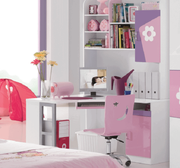 Bàn học góc tường cho học sinh cho bé gái