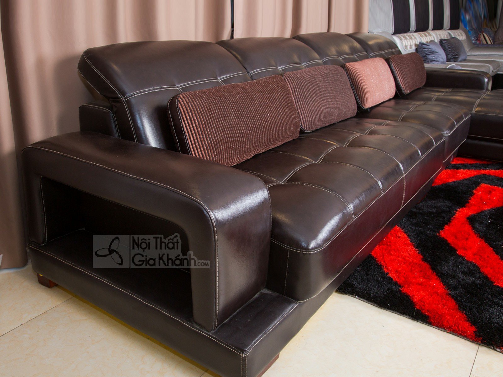 SOFA DA 3 BĂNG GÓC CHỮ L TRÁI NÂU CAFE 6802SF SOFA DA 3 BĂNG GÓC CHỮ L TRÁI NÂU CAFE 6802SF - 6802SF 5