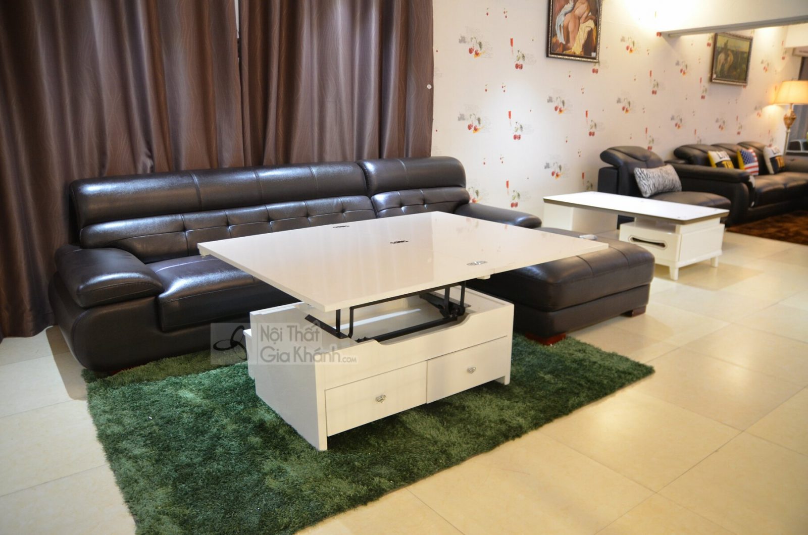 Bàn trà (Bàn Sofa) kết hợp bàn ăn thông minh màu trắng 801BA