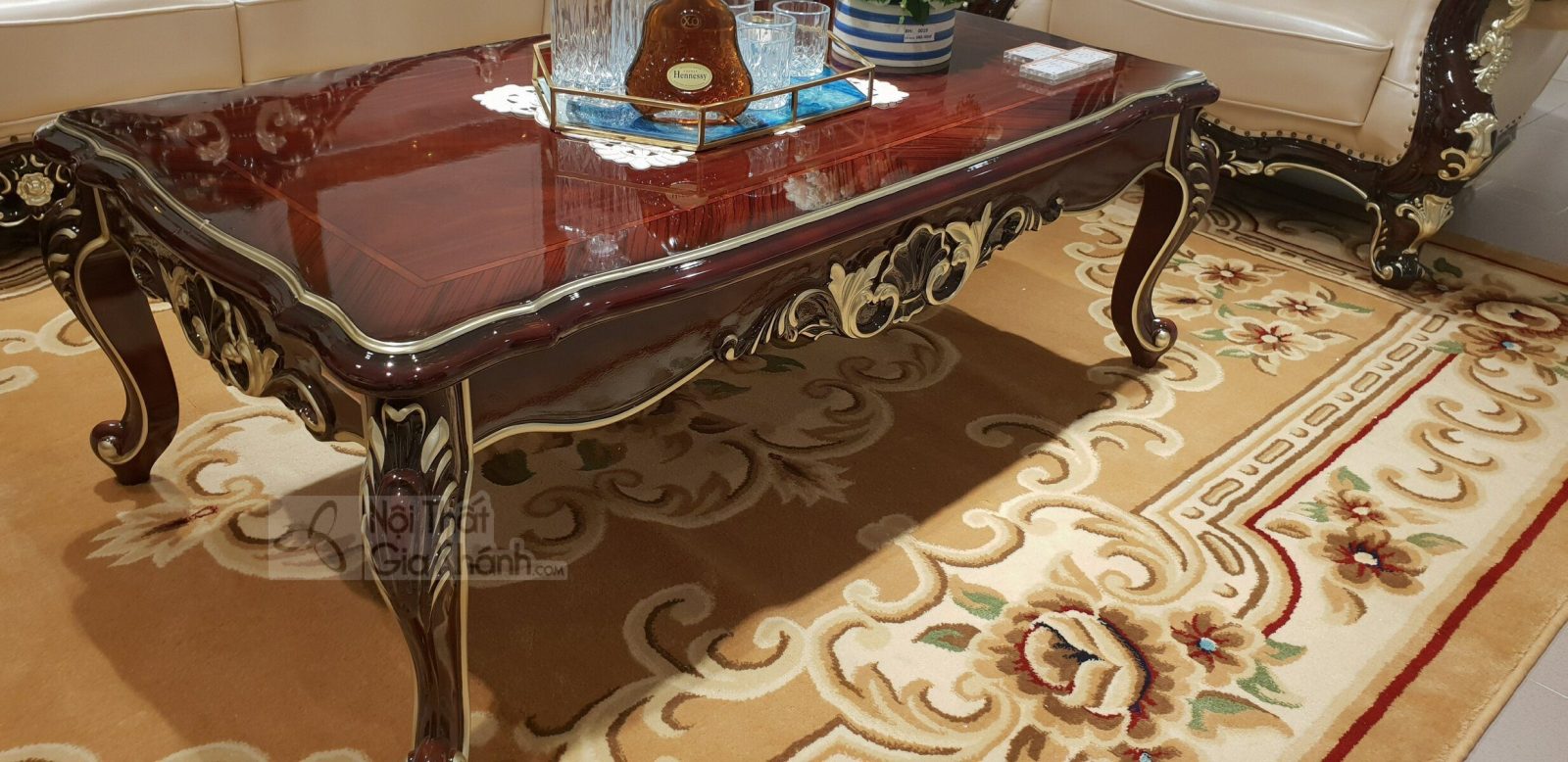 Bàn trà (Bàn Sofa) tân cổ điển gỗ công nghiệp nhỏ gọn BTCT8801GG-14
