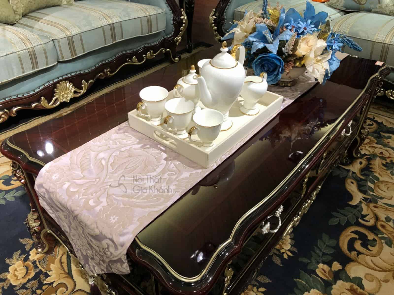 Bàn trà (Bàn Sofa) gỗ tân cổ điển cao cấp BTNK8801GG-14