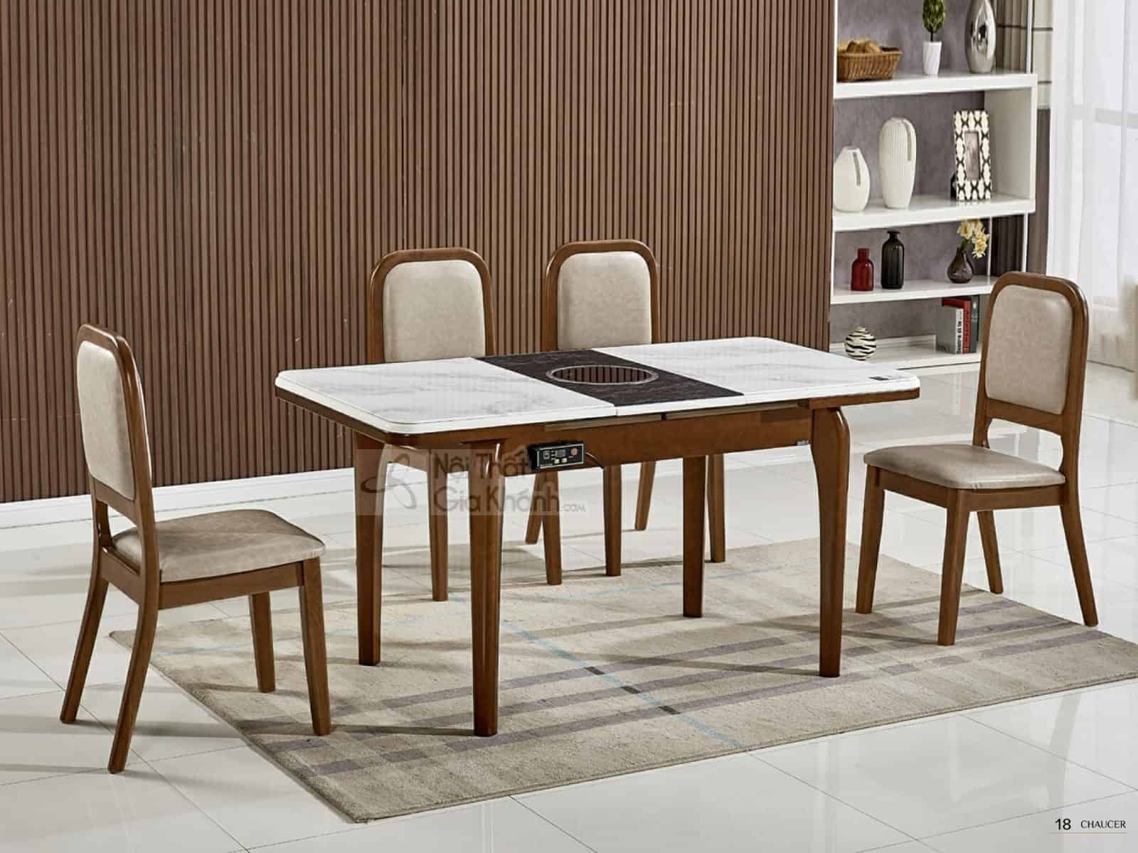 Bàn Ăn Gỗ Đa Năng Màu Trắng Hiện Đại Nhập Khẩu T808-1