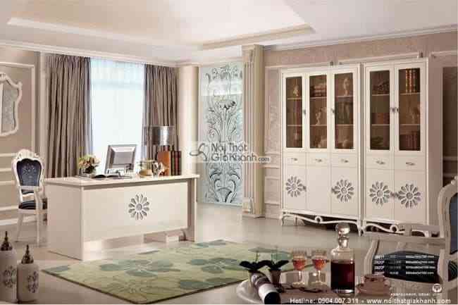 Top 5 tủ sách tân cổ điển đẹp - mau ban lam viec go cong nghiep dac biet ai cung 4