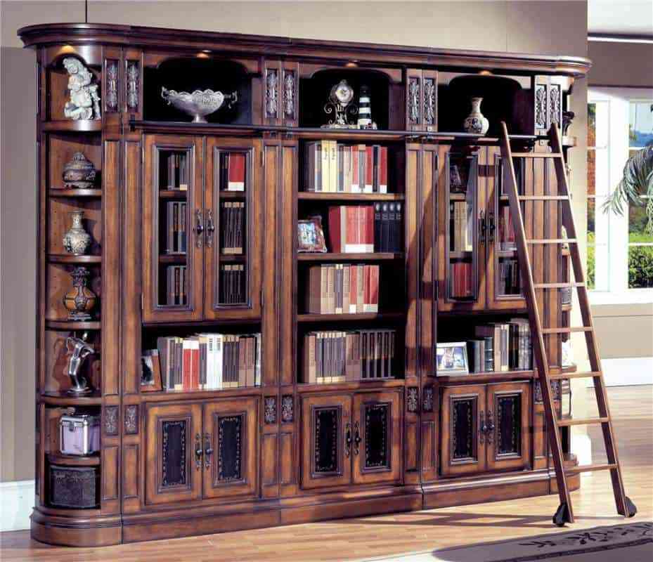Top 5 tủ sách tân cổ điển đẹp - showroom noi that nhap khau Antique Bookcases With Glass Doors Ideas