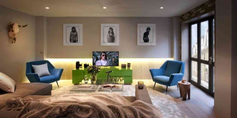 30 MẪU THIẾT KẾ PHÒNG KHÁCH ĐẸP 30 MẪU THIẾT KẾ PHÒNG KHÁCH ĐẸP - showroom noi that nhap khau Blue accent chairs 800x399