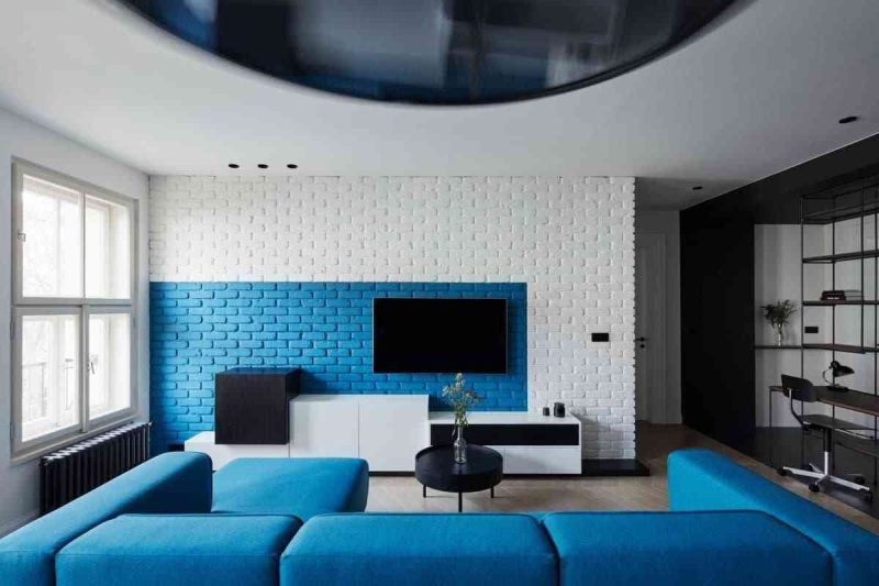 30 MẪU THIẾT KẾ PHÒNG KHÁCH ĐẸP 30 MẪU THIẾT KẾ PHÒNG KHÁCH ĐẸP - showroom noi that nhap khau Bright blue decor 800x533