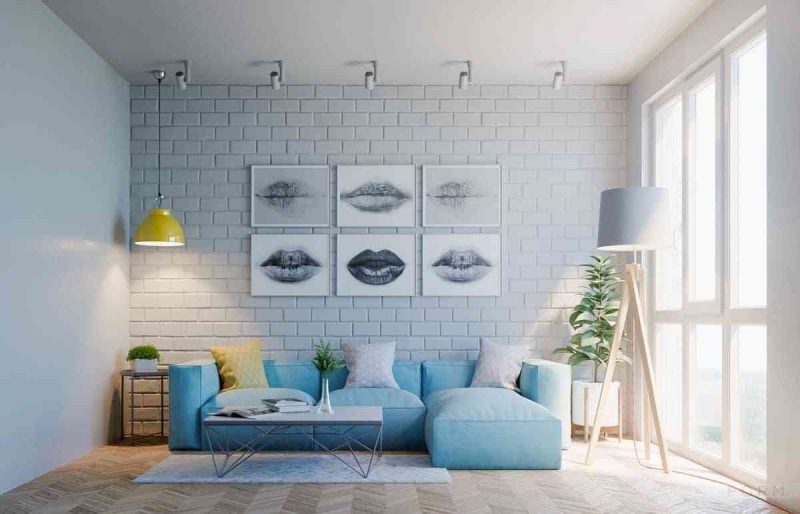 30 MẪU THIẾT KẾ PHÒNG KHÁCH ĐẸP 30 MẪU THIẾT KẾ PHÒNG KHÁCH ĐẸP - showroom noi that nhap khau Light blue sofa 800x514
