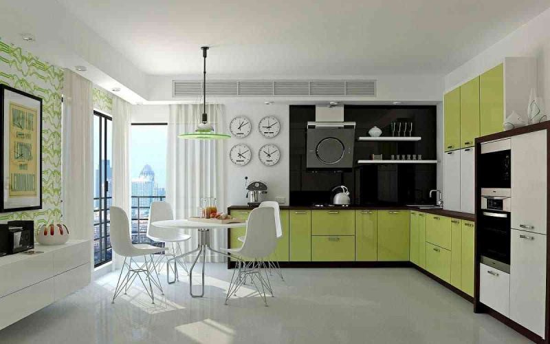 33 MẪU THIẾT KẾ NỘI THẤT PHÒNG BẾP 33 MẪU THIẾT KẾ NỘI THẤT PHÒNG BẾP - showroom noi that nhap khau Lime green and black kitchen 800x500
