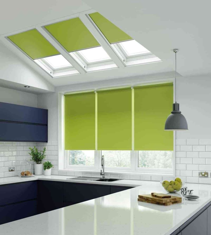 33 MẪU THIẾT KẾ NỘI THẤT PHÒNG BẾP 33 MẪU THIẾT KẾ NỘI THẤT PHÒNG BẾP - showroom noi that nhap khau Lime green kitchen window blinds 800x893