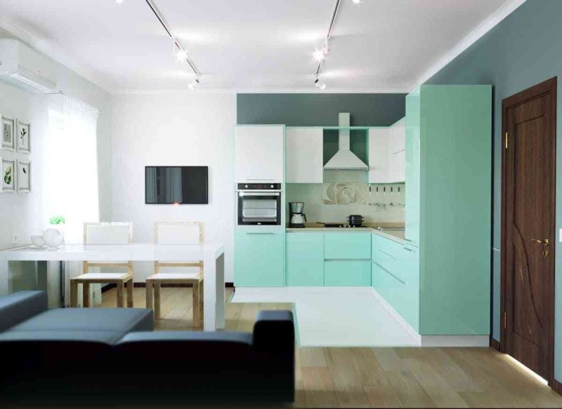 33 MẪU THIẾT KẾ NỘI THẤT PHÒNG BẾP 33 MẪU THIẾT KẾ NỘI THẤT PHÒNG BẾP - showroom noi that nhap khau Mint green kitchen cabinets 800x583