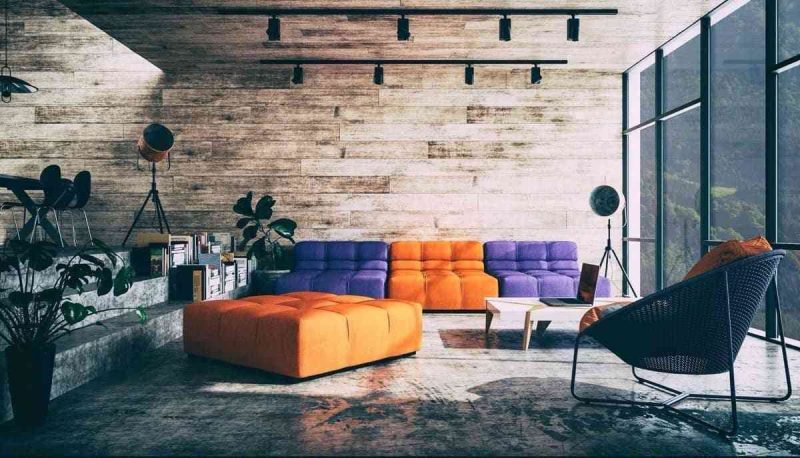 30 MẪU THIẾT KẾ PHÒNG KHÁCH ĐẸP 30 MẪU THIẾT KẾ PHÒNG KHÁCH ĐẸP - showroom noi that nhap khau Orange blue sectional sofa 800x458