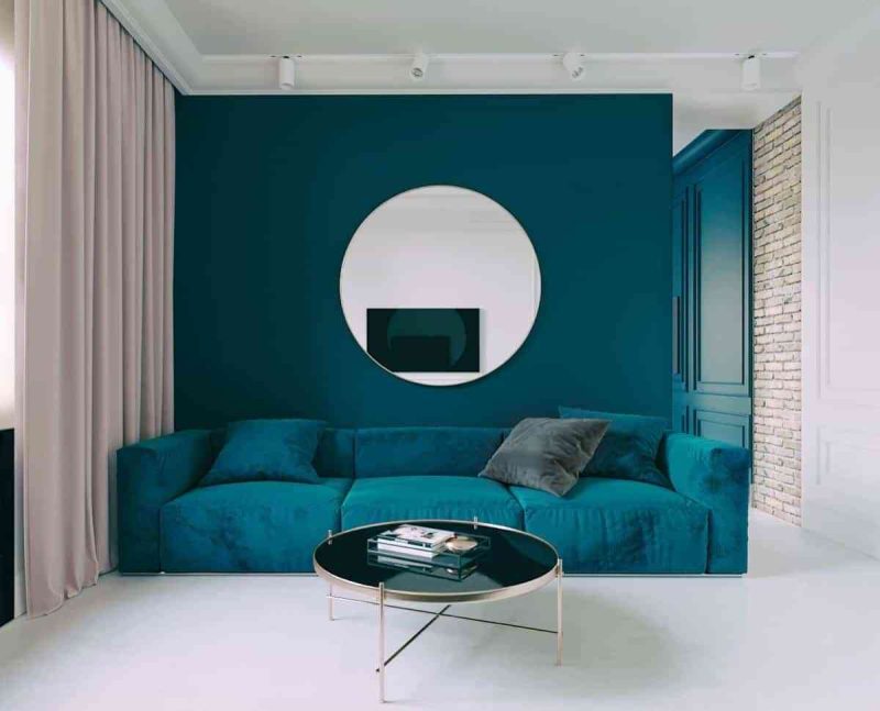 30 MẪU THIẾT KẾ PHÒNG KHÁCH ĐẸP 30 MẪU THIẾT KẾ PHÒNG KHÁCH ĐẸP - showroom noi that nhap khau Teal modern sofa 800x647