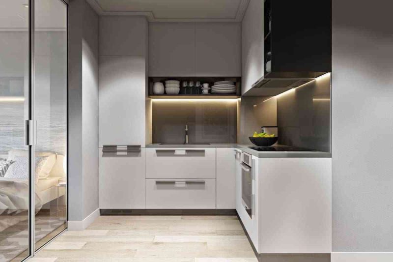20 mẫu thiết kế nội thất nhà bếp 20 mẫu thiết kế nội thất nhà bếp - showroom noi that nhap khau White L shaped kitchen 800x533