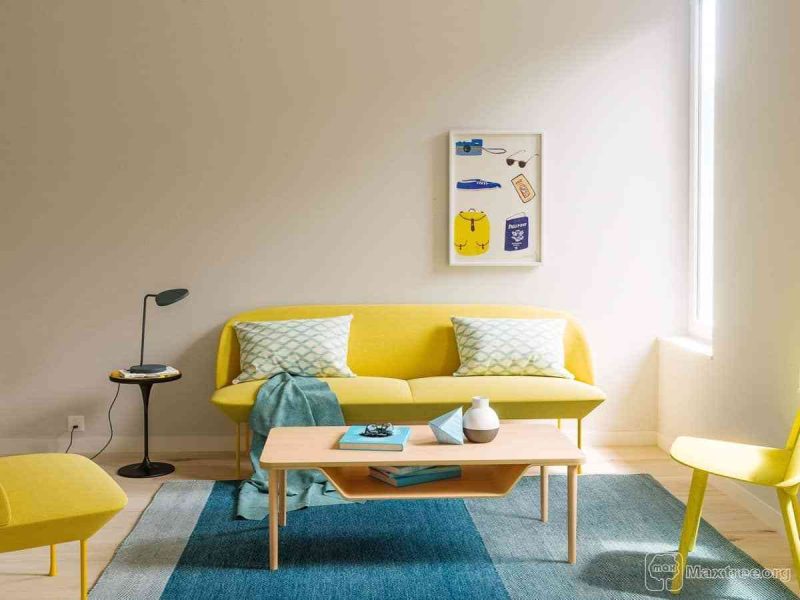 30 MẪU THIẾT KẾ PHÒNG KHÁCH ĐẸP 30 MẪU THIẾT KẾ PHÒNG KHÁCH ĐẸP - showroom noi that nhap khau Yellow chairs 800x600
