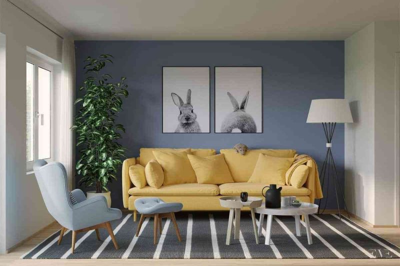 30 MẪU THIẾT KẾ PHÒNG KHÁCH ĐẸP 30 MẪU THIẾT KẾ PHÒNG KHÁCH ĐẸP - showroom noi that nhap khau Yellow sofa 800x533