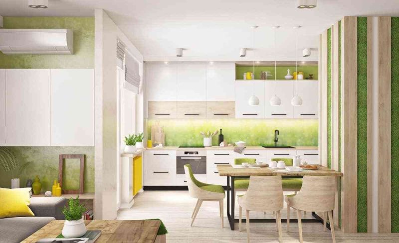 33 MẪU THIẾT KẾ NỘI THẤT PHÒNG BẾP 33 MẪU THIẾT KẾ NỘI THẤT PHÒNG BẾP - showroom noi that nhap khau light green kitchen walls 800x489